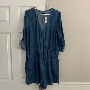 LOFT Chambray Shorts Jumpsuit - NWT - Size 12